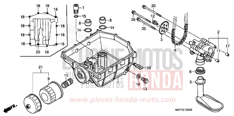 OIL PUMP for Varadero ABS CHEVALIER SILVER METALLIC (NHA83) from 2009